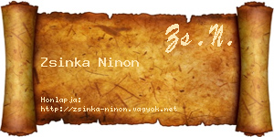 Zsinka Ninon névjegykártya
